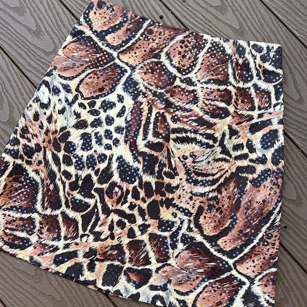 Cache Vintage Brown Leopard Print Sequin Mini Ski… - image 5